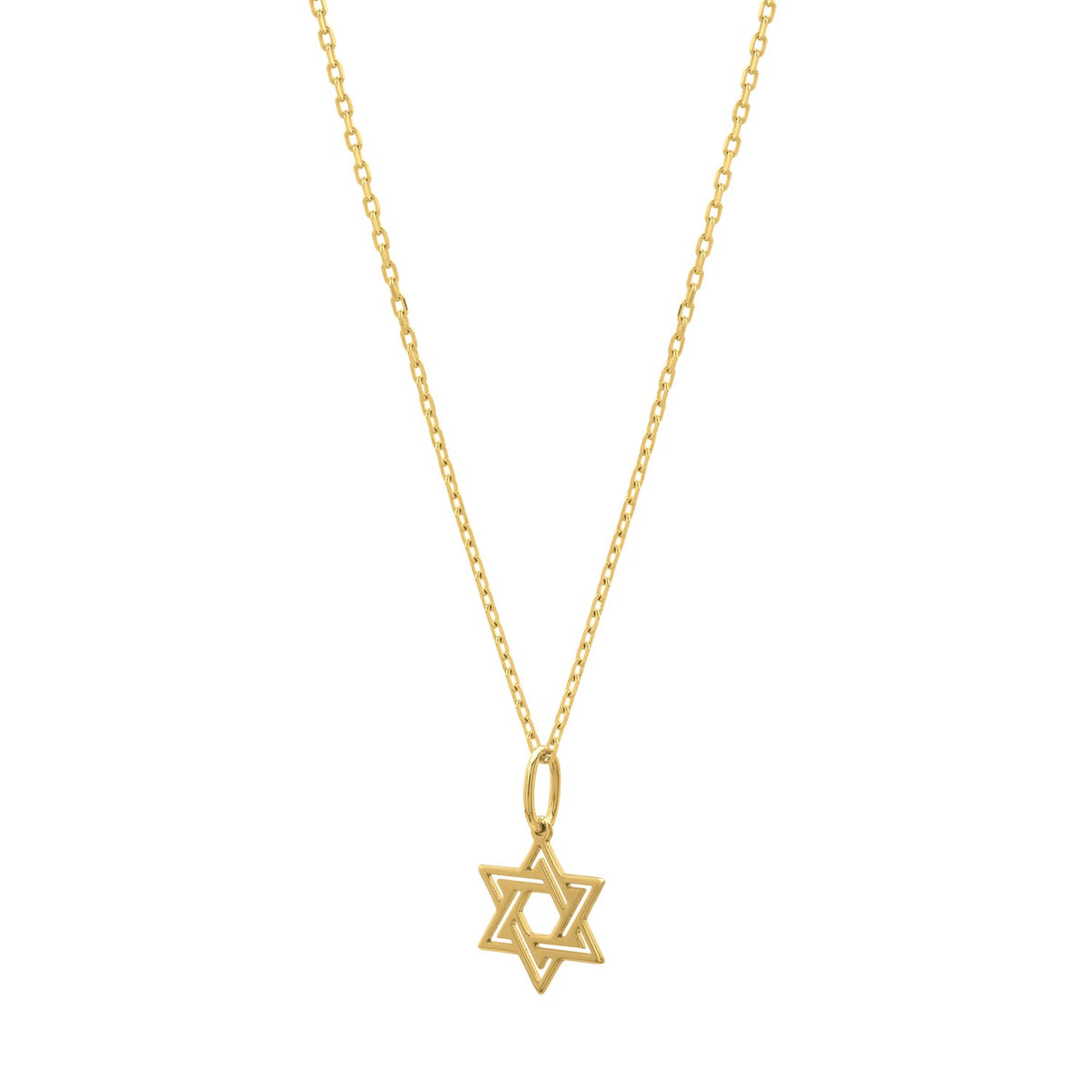 Star of David Necklace in 14K Yellow Gold, view 2