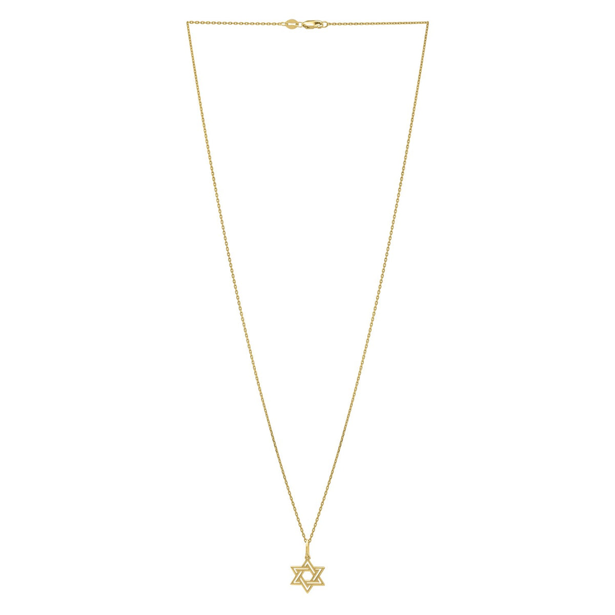 Star of David Necklace in 14K Yellow Gold, view 3