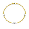 14K Yellow and White Gold Heart Bead Bracelet, view 2