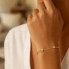 14K Yellow and White Gold Heart Bead Bracelet, view 3