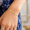 14K Yellow and White Gold Heart Bead Bracelet, view 4