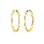 14K Yellow Gold Endless Oval Hoop Earrings (2x25.00 mm), view 2