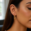 14K Yellow Gold Endless Oval Hoop Earrings (2x25.00 mm), view 6