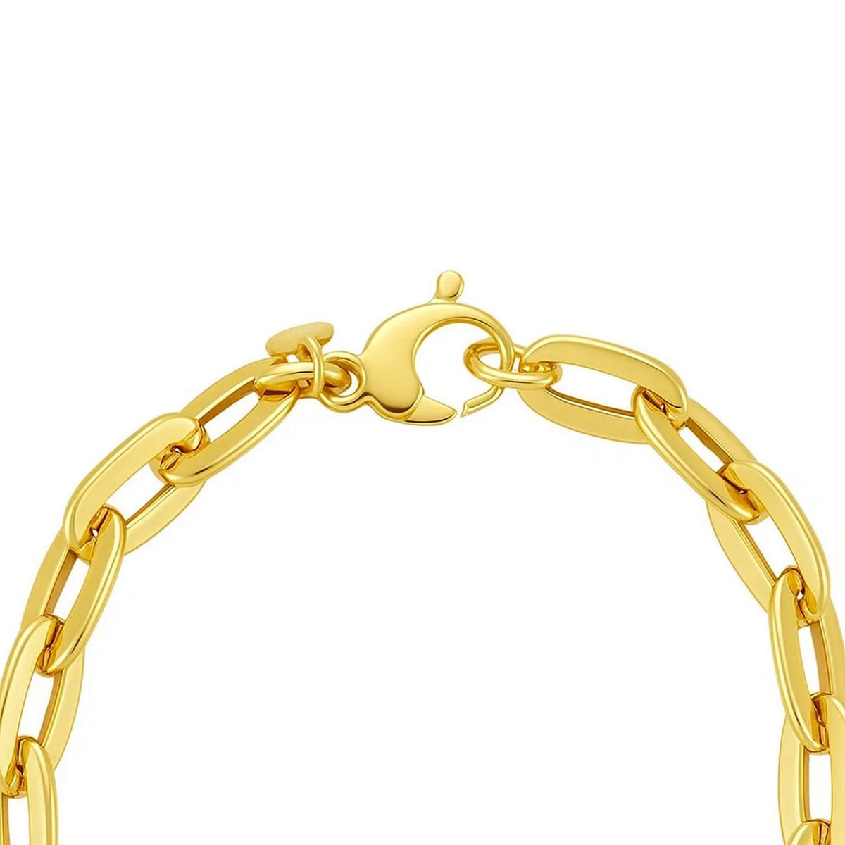 14K Yellow Gold Long Mirror Rolo Link Chain Necklace (7.30 mm), view 5