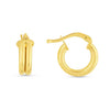 14K Yellow Gold Double Row Round Hoop Earrings (8.00 mm), view 2