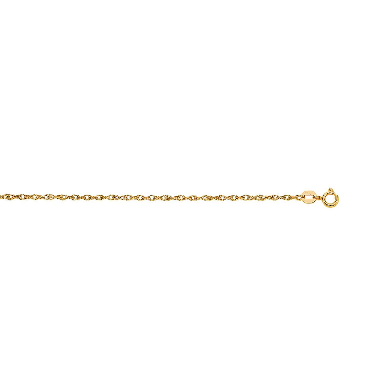 14k Yellow Gold Machine Rope Chain (1.00 mm), view 2