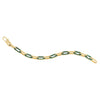 14K Yellow Gold Malachite Paperclip Gem Link Bracelet (7.00 mm), view 2