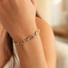 14K Two Tone Gold Diamante Paperclip Bracelet (6.20 mm), view 2