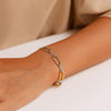 14K Two Tone Gold Diamante Paperclip Bracelet (6.20 mm), view 3