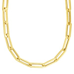 14K Yellow Gold Extra Wide Paperclip Chain Necklace, view 2