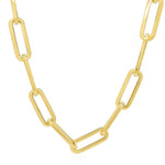 14K Yellow Gold Extra Wide Paperclip Chain Necklace, view 3