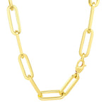 14K Yellow Gold Extra Wide Paperclip Chain Necklace, view 4