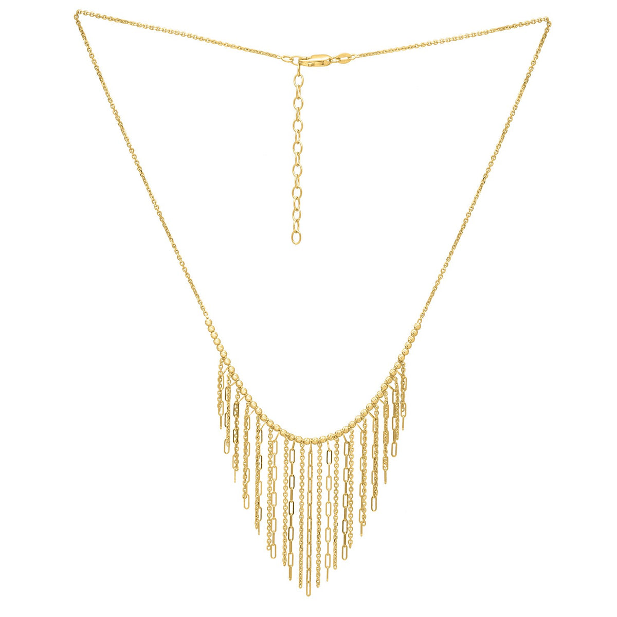 Graduated Fringe Necklace in 14K Yellow Gold, view 2