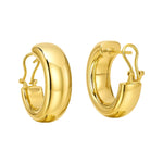 14K Yellow Gold Large Omega C Hoops, view 2
