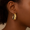 14K Yellow Gold Large Omega C Hoops, view 4
