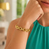 Textured Oval Link Bracelet in 14K Yellow Gold (8.70 mm), view 2