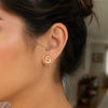 14K Yellow Gold Yours Truly Initial S Stud Earrings, view 2
