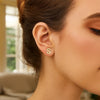 14K Yellow Gold Yours Truly Initial S Stud Earrings, view 3
