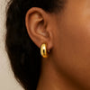 14K Yellow Gold Small Omega C Hoops, view 4