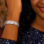 Sterling Silver Rhodium Plated Extra Thick Tubogas Bracelet (18.00 mm), view 4