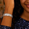 Sterling Silver Rhodium Plated Extra Thick Tubogas Bracelet (18.00 mm), view 4
