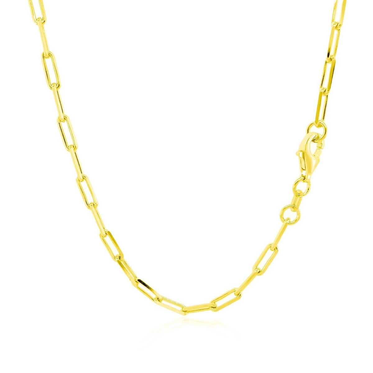 Sterling Silver Gold Plated Paperclip Chain (2.95 mm), view 2
