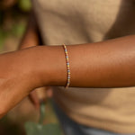10K Yellow Gold Tricolor Diamond Cut Bead Bracelet, view 4