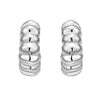 Sterling Silver Twisted C Hoop Earrings, view 2