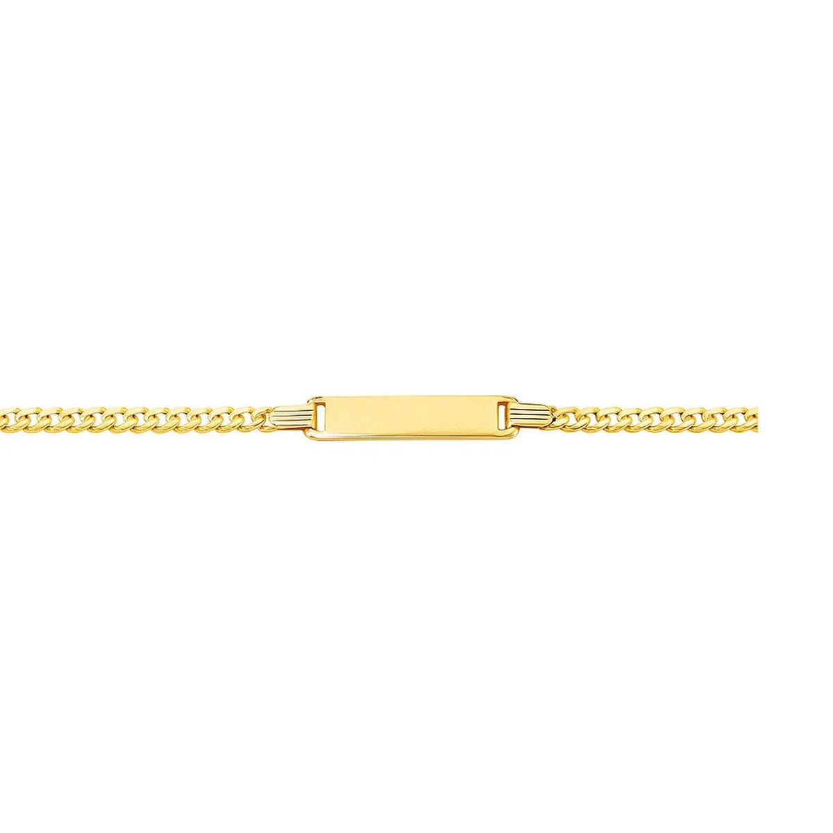 14K Yellow Gold Curb Link Style Childrens ID Bracelet (3.30 mm), view 2