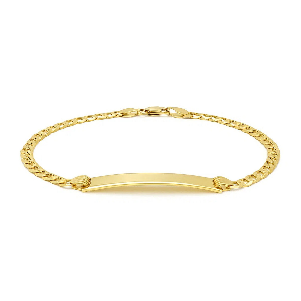 14K Yellow Gold Curb Link Style Childrens ID Bracelet (3.30 mm), view 3