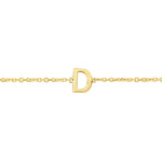 14K Yellow Gold Mini Initial D Bracelet, view 3