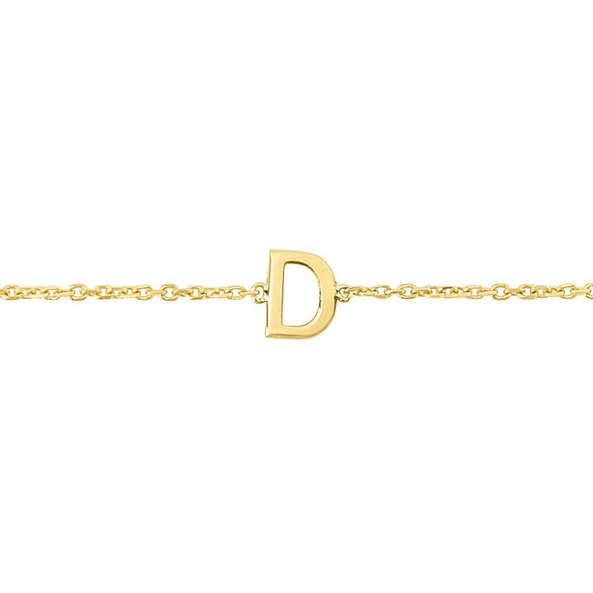 14K Yellow Gold Mini Initial D Bracelet, view 3