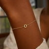 14K Yellow Gold Mini Initial D Bracelet, view 7