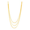 14K Yellow Gold Three Strand Herringbone Chain Necklace