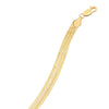 14K Yellow Gold Three Strand Herringbone Chain Necklace, view 3