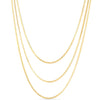 14K Yellow Gold Three Strand Herringbone Chain Necklace, view 7