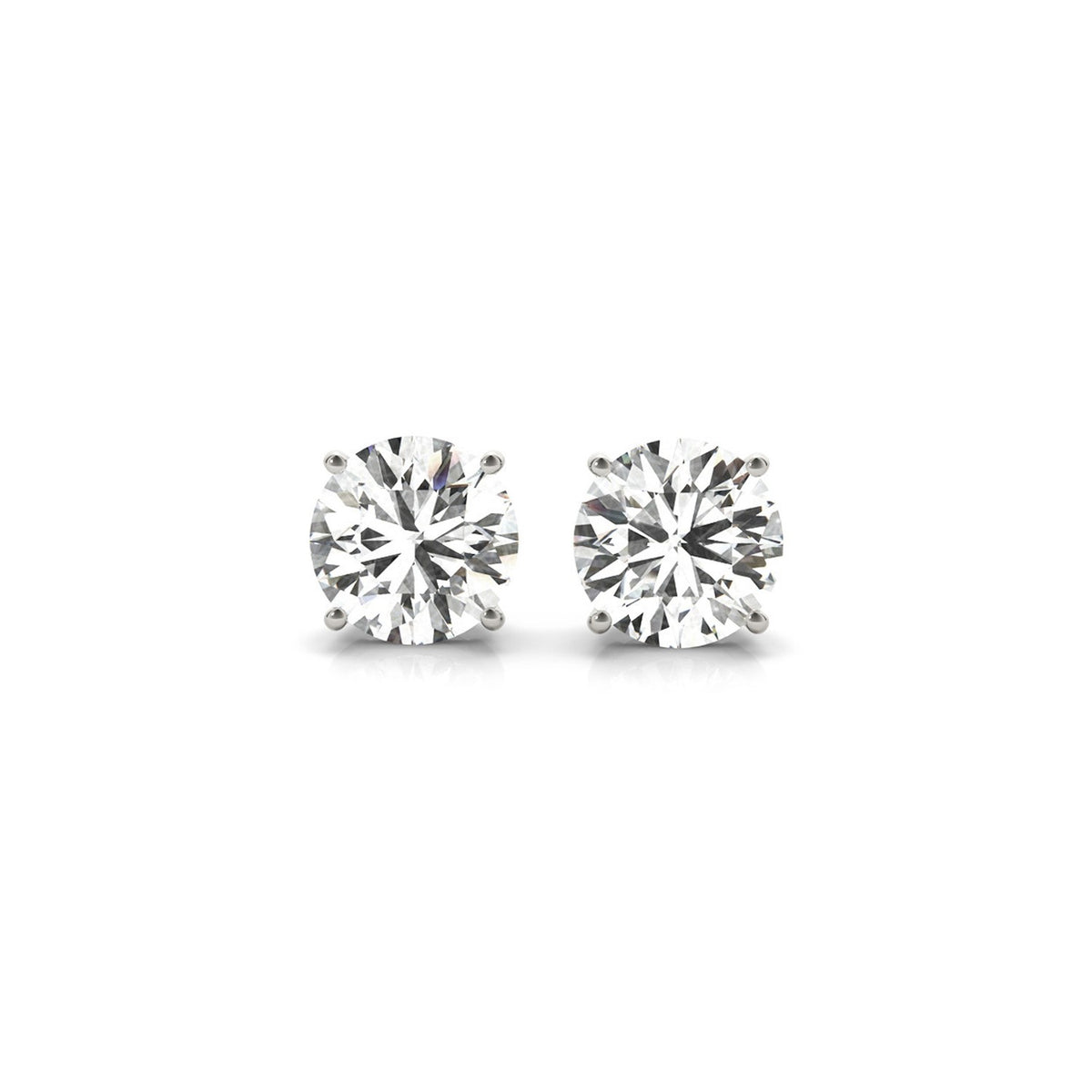 3 cttw Certified IGI Lab Grown Round Diamond Stud Earrings 14K White Gold (G/VS2)
