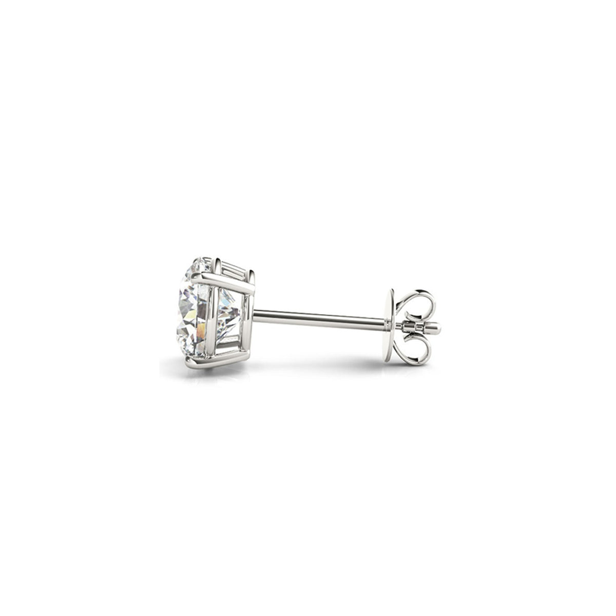 3 cttw Certified IGI Lab Grown Round Diamond Stud Earrings 14K White Gold (G/VS2), view 2