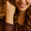 14K Yellow Gold Mini Initial F Bracelet, view 3