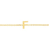 14K Yellow Gold Mini Initial F Bracelet, view 4