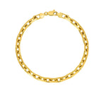 14K Yellow Gold French Cable Chain Bracelet (4.80 mm), view 2
