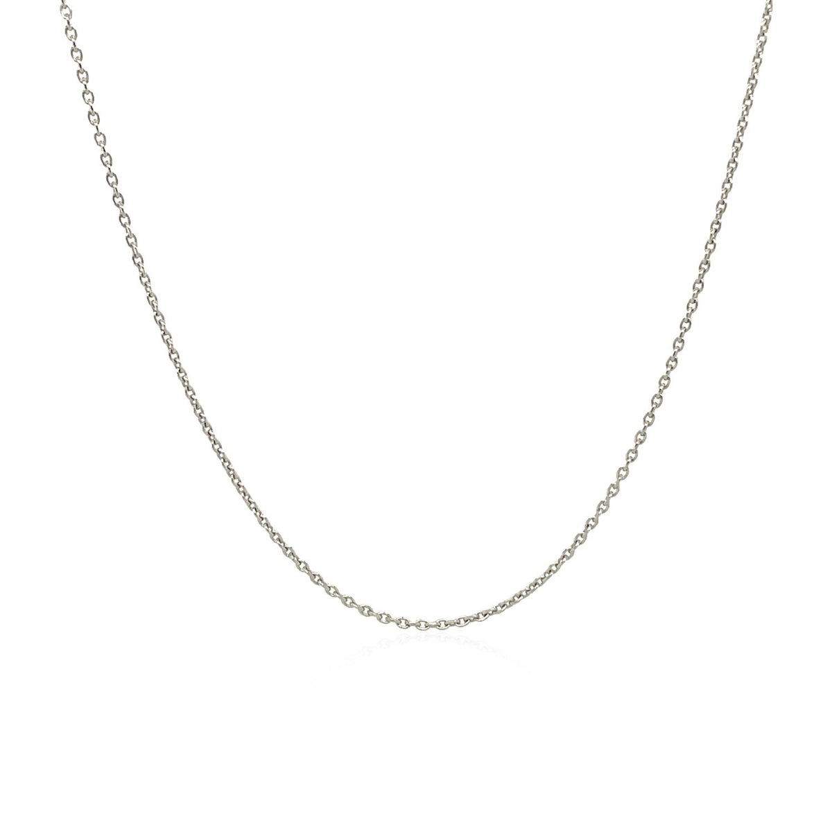 10k White Gold Oval Cable Link Chain (0.97 mm), view 2