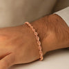 14K Rose Gold Solid Diamond Cut Rope Bracelet (4.00 mm), view 2