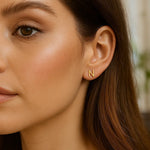 14K Yellow Gold Yours Truly Initial N Stud Earrings, view 2