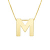 14K Yellow Gold Yours Truly Block Letter Initial M Necklace, view 2