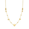 14K Yellow Gold Puff Heart Adjustable Necklace