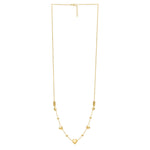 14K Yellow Gold Puff Heart Adjustable Necklace, view 2