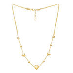 14K Yellow Gold Puff Heart Adjustable Necklace, view 3