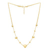 14K Yellow Gold Puff Heart Adjustable Necklace, view 3