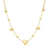 14K Yellow Gold Puff Heart Adjustable Necklace, view 4